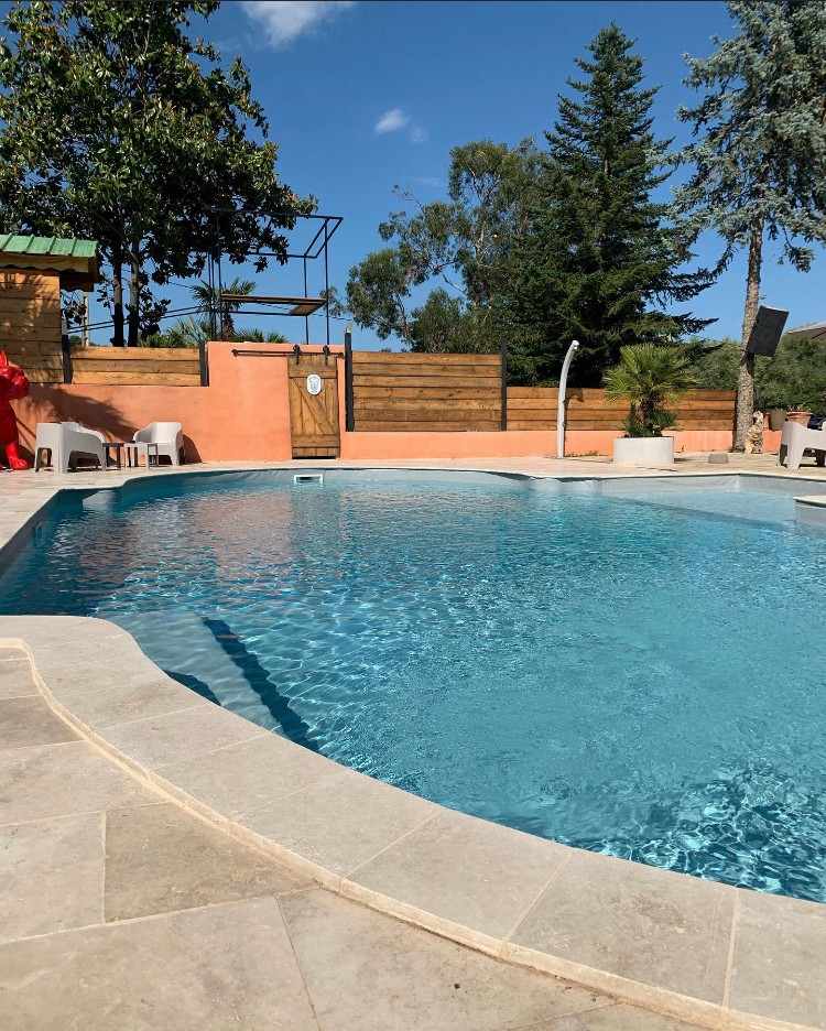 Piscine entourée de verdure